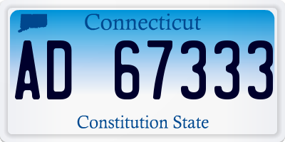 CT license plate AD67333