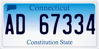 CT license plate AD67334