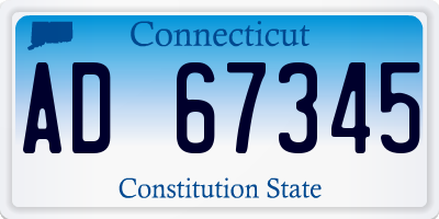 CT license plate AD67345
