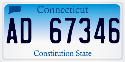 CT license plate AD67346
