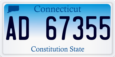 CT license plate AD67355