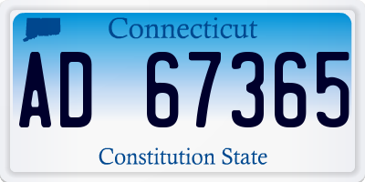 CT license plate AD67365