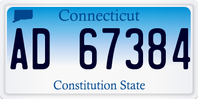 CT license plate AD67384