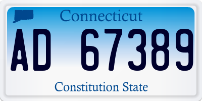 CT license plate AD67389