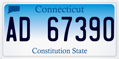 CT license plate AD67390