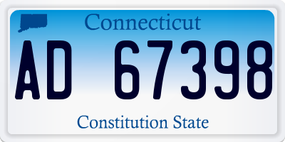 CT license plate AD67398