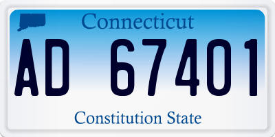 CT license plate AD67401