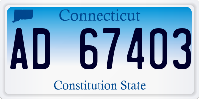 CT license plate AD67403