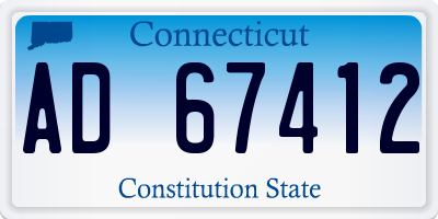 CT license plate AD67412