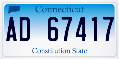 CT license plate AD67417