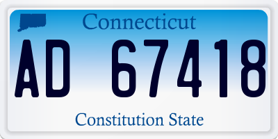 CT license plate AD67418