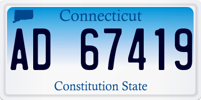 CT license plate AD67419