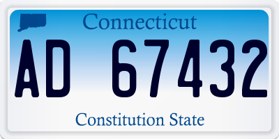 CT license plate AD67432