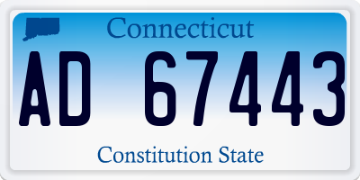 CT license plate AD67443
