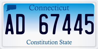 CT license plate AD67445