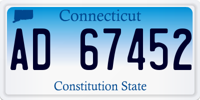 CT license plate AD67452