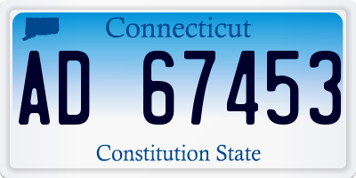 CT license plate AD67453