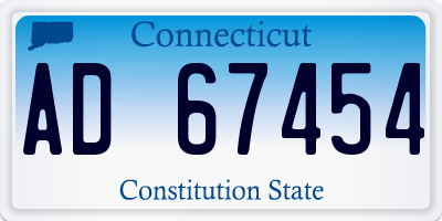 CT license plate AD67454