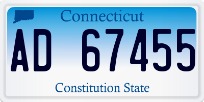 CT license plate AD67455
