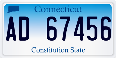 CT license plate AD67456
