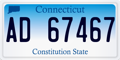 CT license plate AD67467