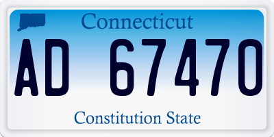 CT license plate AD67470