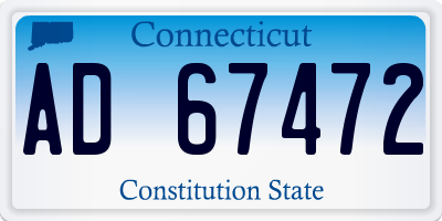 CT license plate AD67472