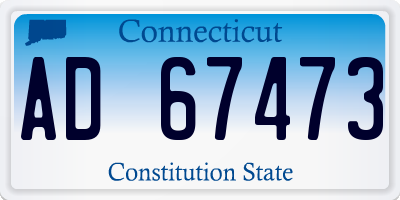 CT license plate AD67473