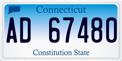 CT license plate AD67480