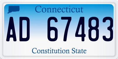 CT license plate AD67483