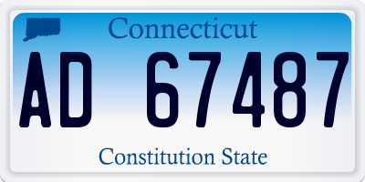 CT license plate AD67487