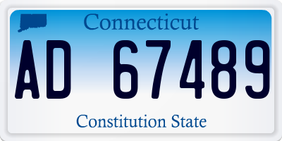 CT license plate AD67489