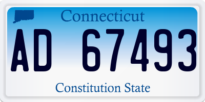 CT license plate AD67493