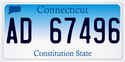 CT license plate AD67496