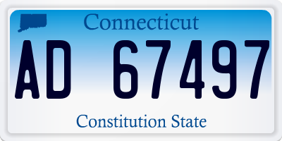 CT license plate AD67497