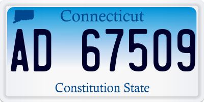 CT license plate AD67509
