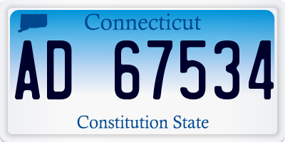 CT license plate AD67534