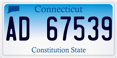 CT license plate AD67539
