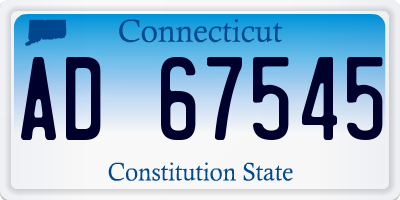CT license plate AD67545