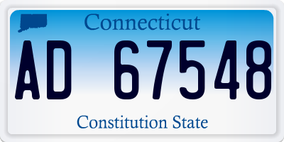 CT license plate AD67548