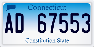 CT license plate AD67553