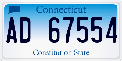 CT license plate AD67554