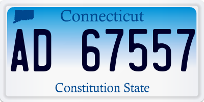 CT license plate AD67557
