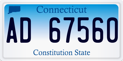 CT license plate AD67560