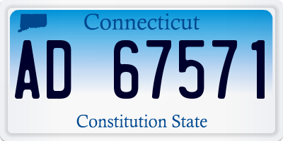 CT license plate AD67571