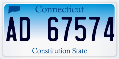 CT license plate AD67574