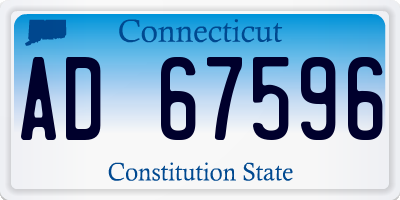 CT license plate AD67596