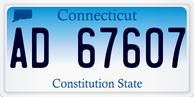 CT license plate AD67607