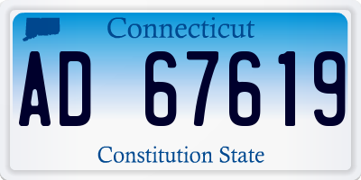 CT license plate AD67619