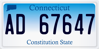 CT license plate AD67647